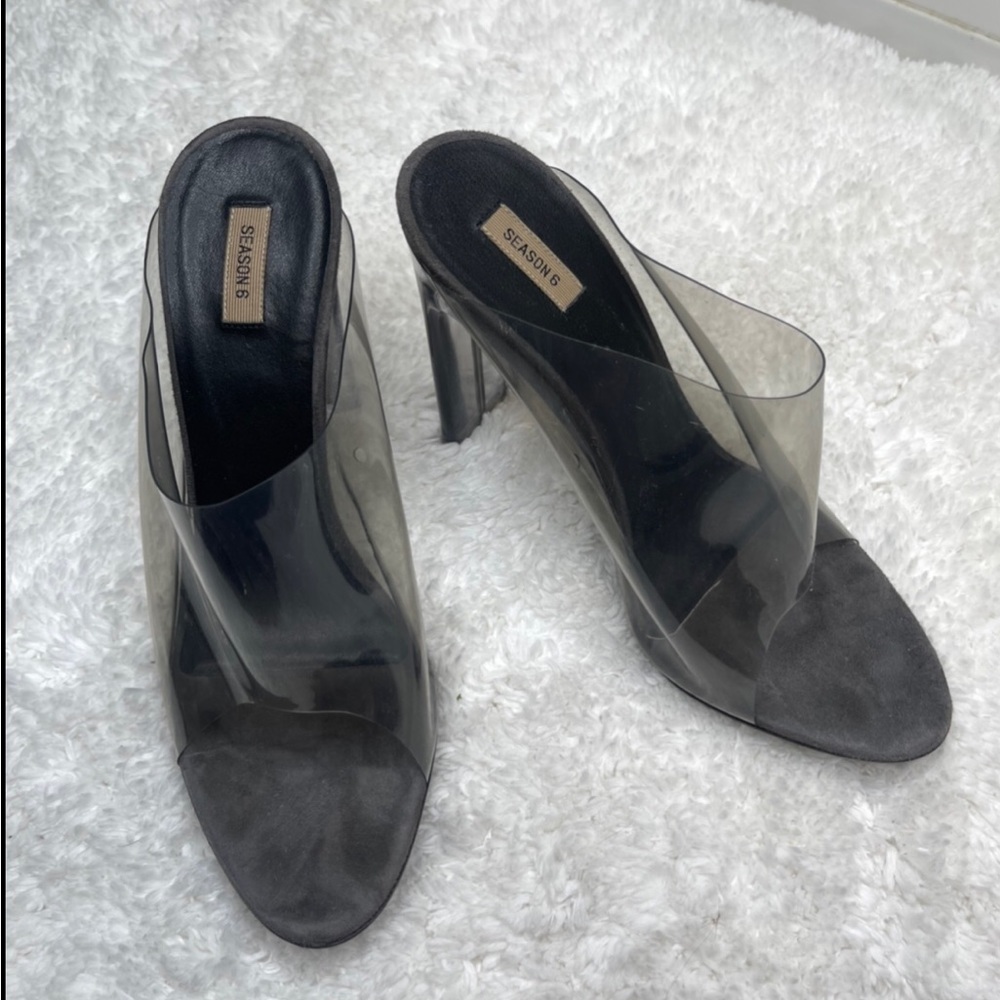 YEZZY Gray Season 6 Smoky Pvc Mules Pumps